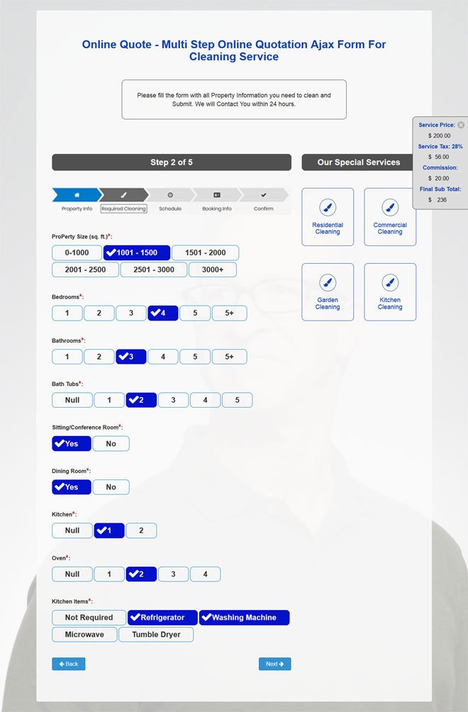 Booking Request with Real Time Quatation