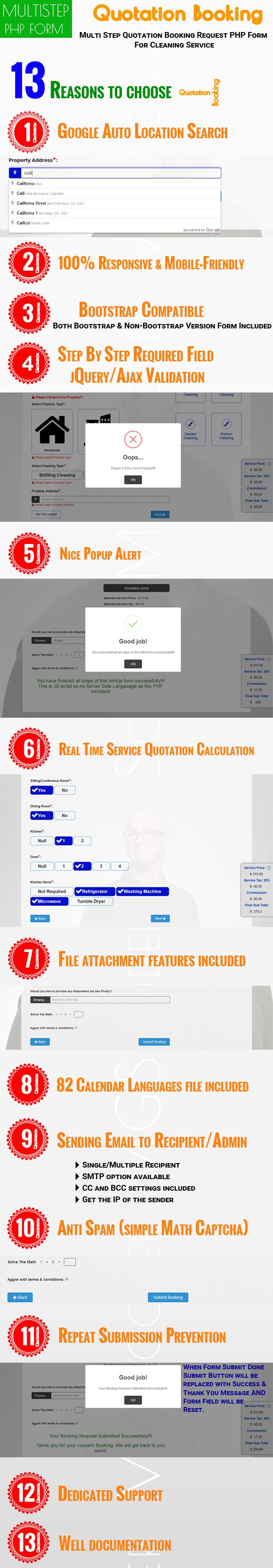 quotation booking multi step quotation booking request php form