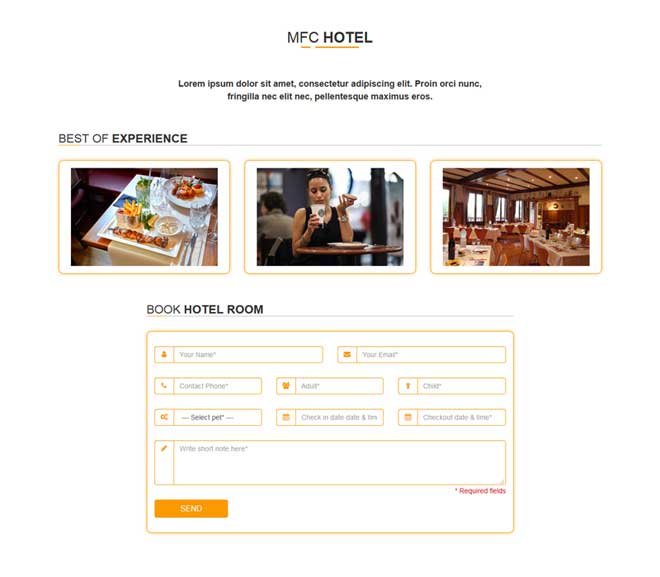 Hotel Reservation Form Style 3