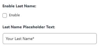 Enable Last Name