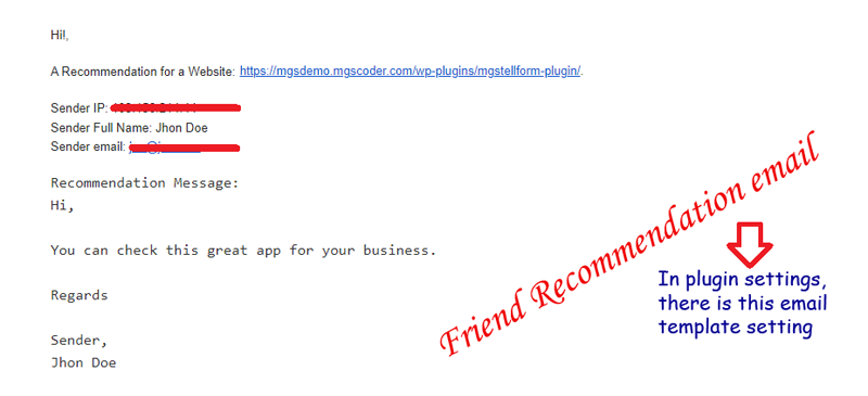 Frind Recommend email