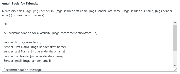 email Template for Friend
