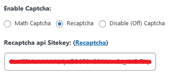 Enable Captcha